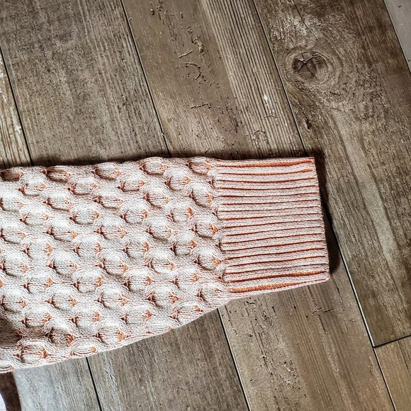 NWT Knox Rose Peach and Cream Oversized Mock Turtleneck Knit Sweater - Picture 16 of 16